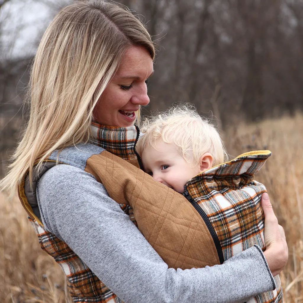 Nestledown Add-on Sewing Pattern for Trailblazer VEST - Adult ~ Zip in Baby-Wearing   Pregnancy Panels