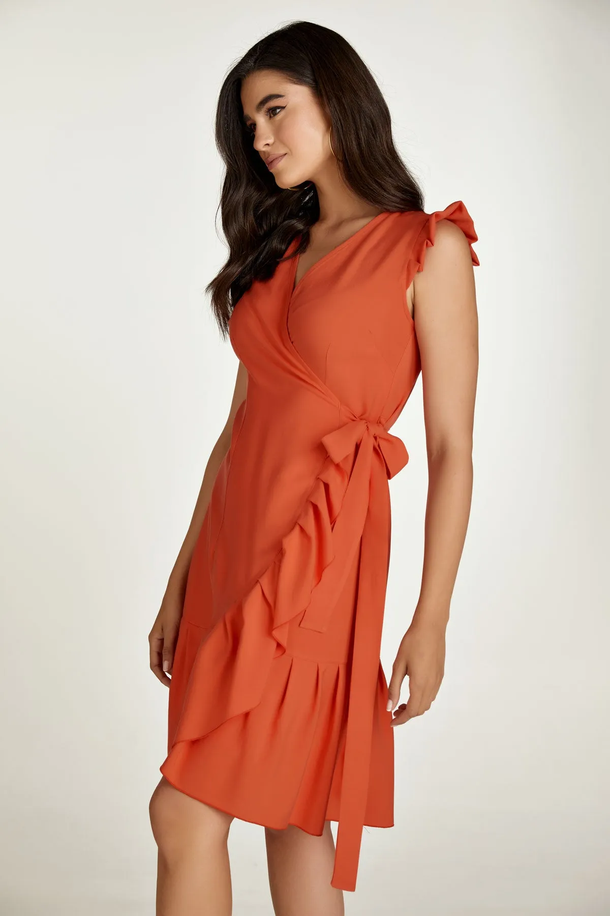 Orange Wrap Dress