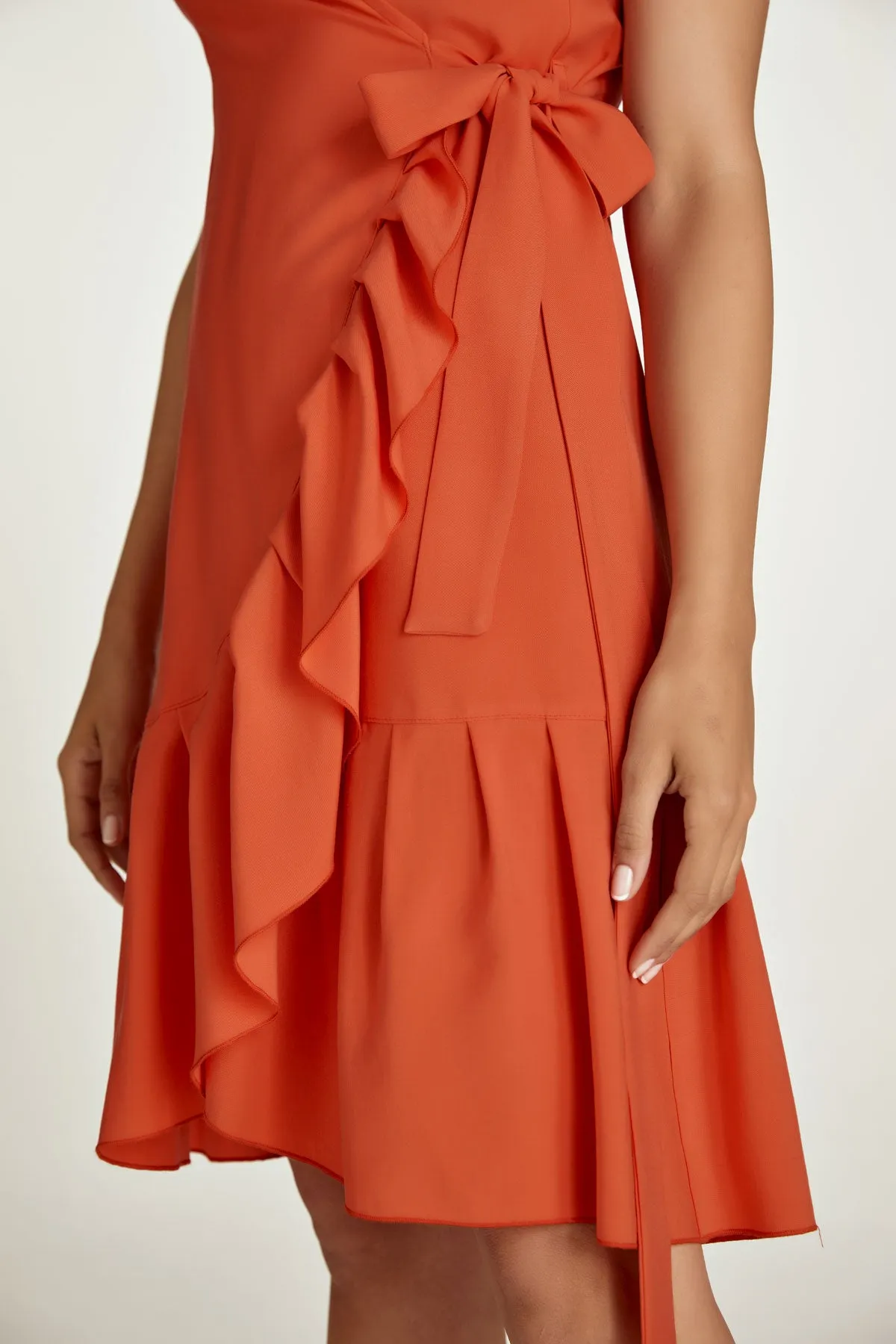 Orange Wrap Dress