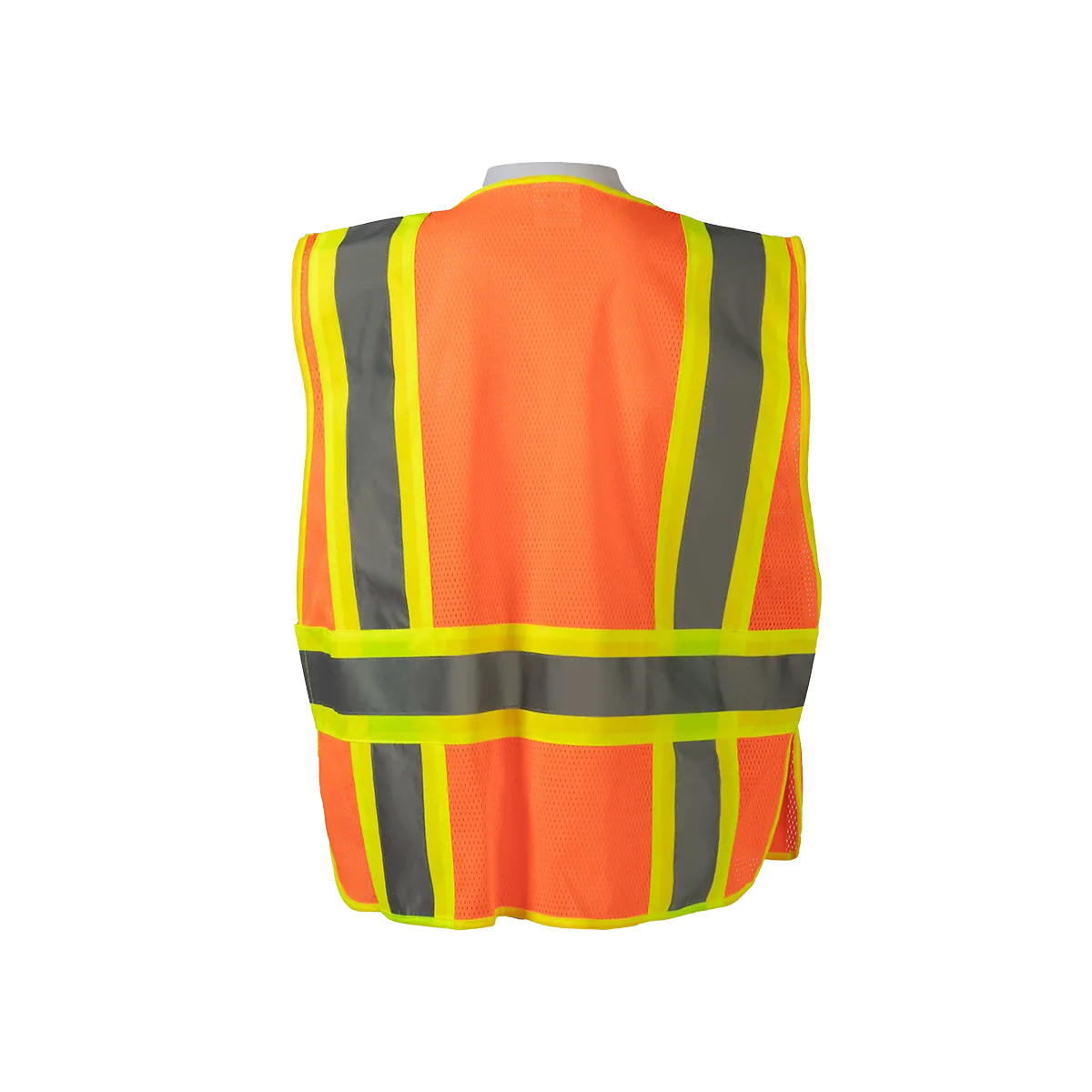 OVM2-PSV Orange Mesh/Lime Contrast Two Tone Expandable Breakaway Public Safety Vest