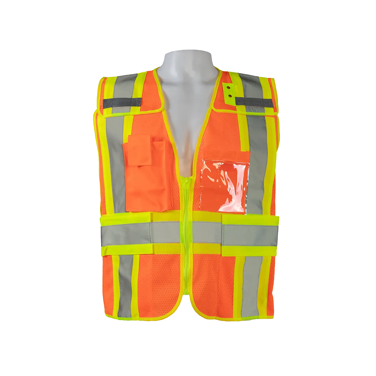 OVM2-PSV Orange Mesh/Lime Contrast Two Tone Expandable Breakaway Public Safety Vest