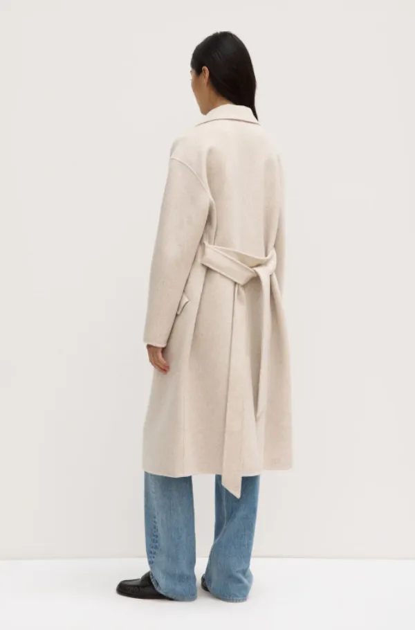 Sadie Single Breasted Wool Coat Oat Marle