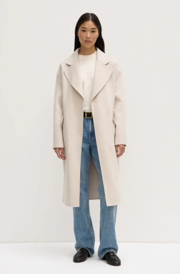 Sadie Single Breasted Wool Coat Oat Marle