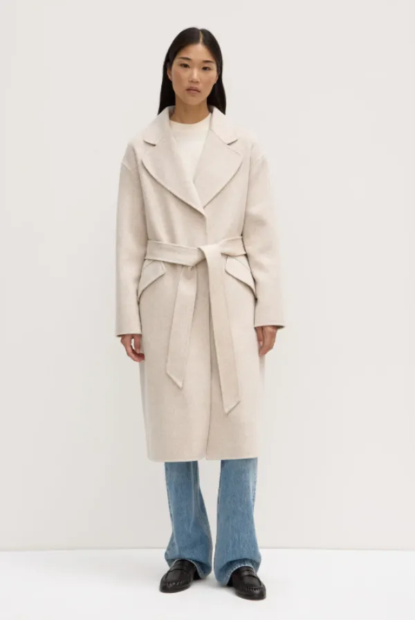 Sadie Single Breasted Wool Coat Oat Marle