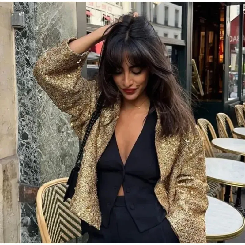 Sequin Class PALOMA GOLD Shiny bling bling Jacket