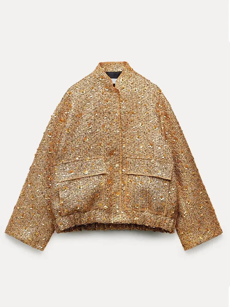 Sequin Class PALOMA GOLD Shiny bling bling Jacket