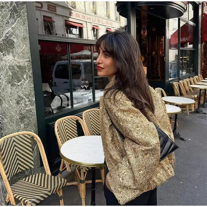 Sequin Class PALOMA GOLD Shiny bling bling Jacket