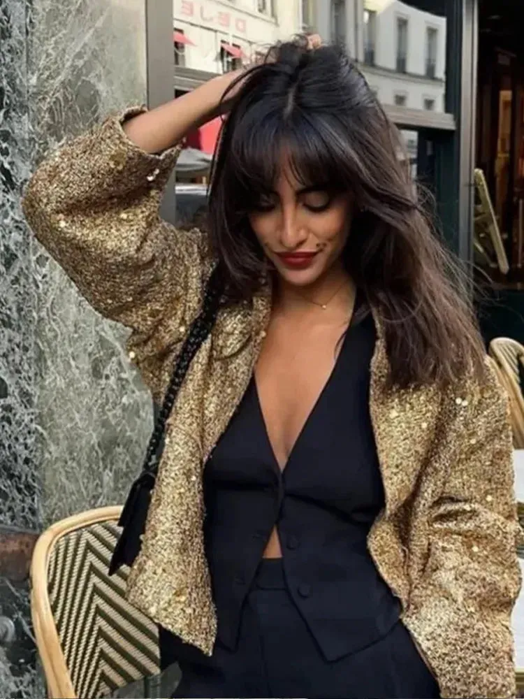 Sequin Class PALOMA GOLD Shiny bling bling Jacket