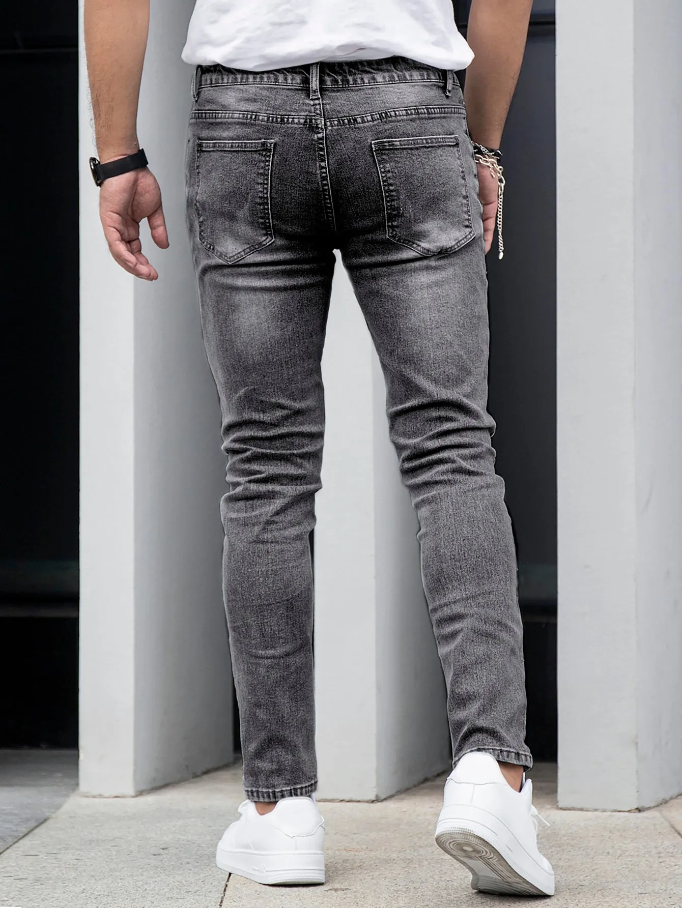 Slant Pocket Cat Scratch Jeans