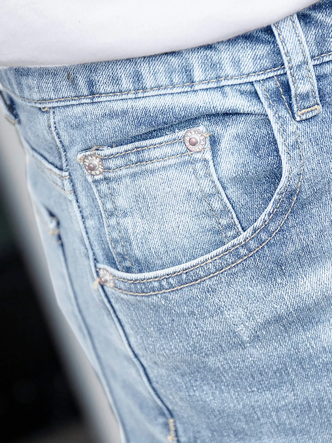 Slant Pocket Cat Scratch Jeans
