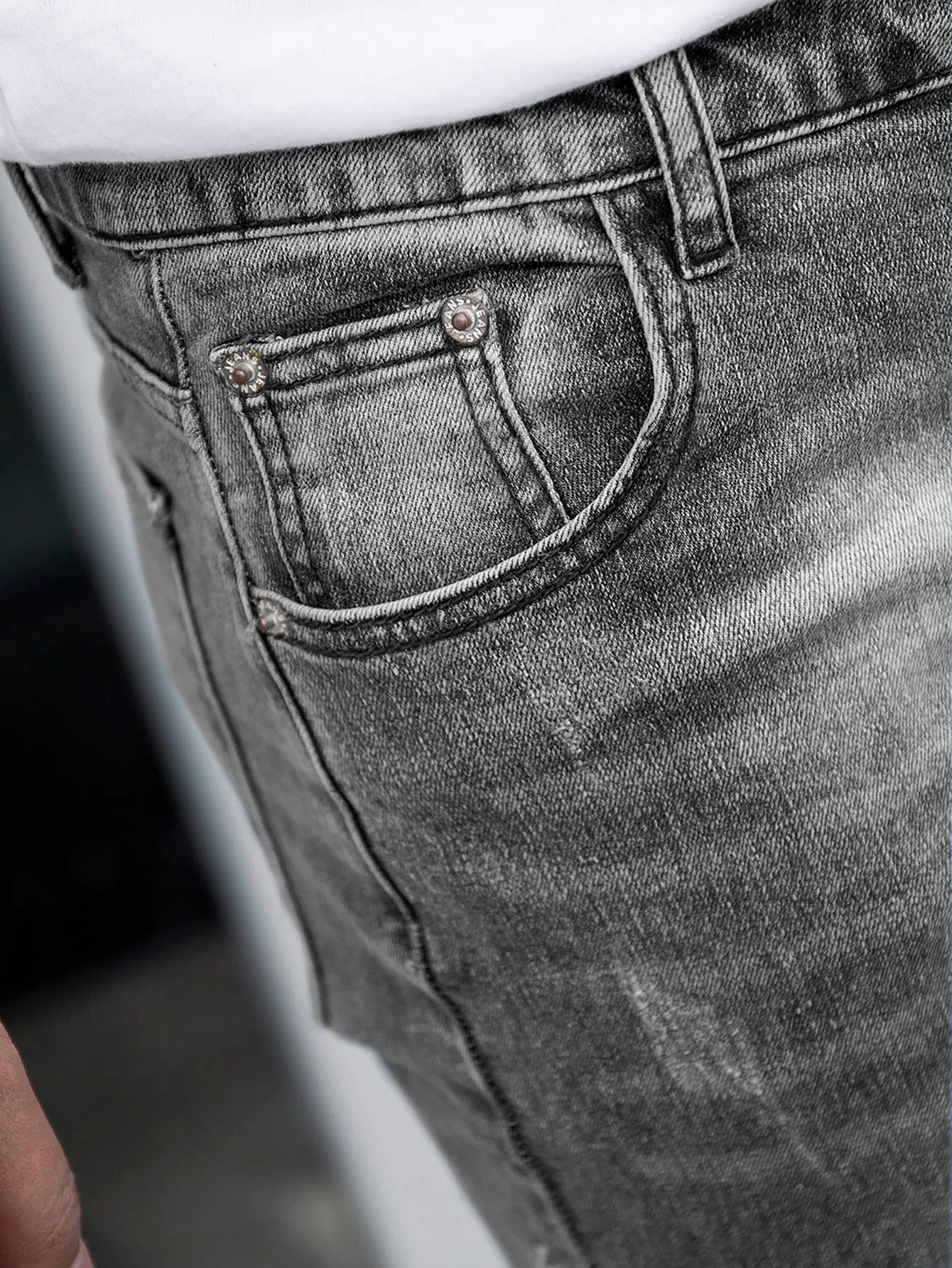 Slant Pocket Cat Scratch Jeans