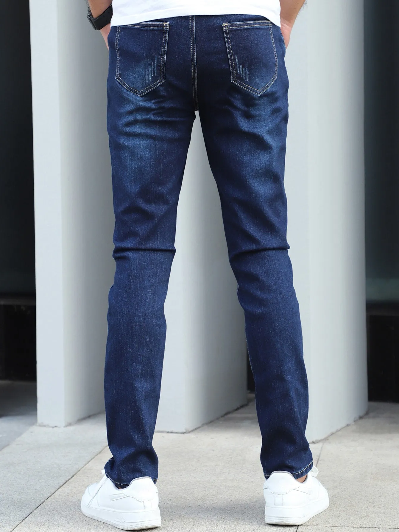 Slant Pocket Cat Scratch Jeans
