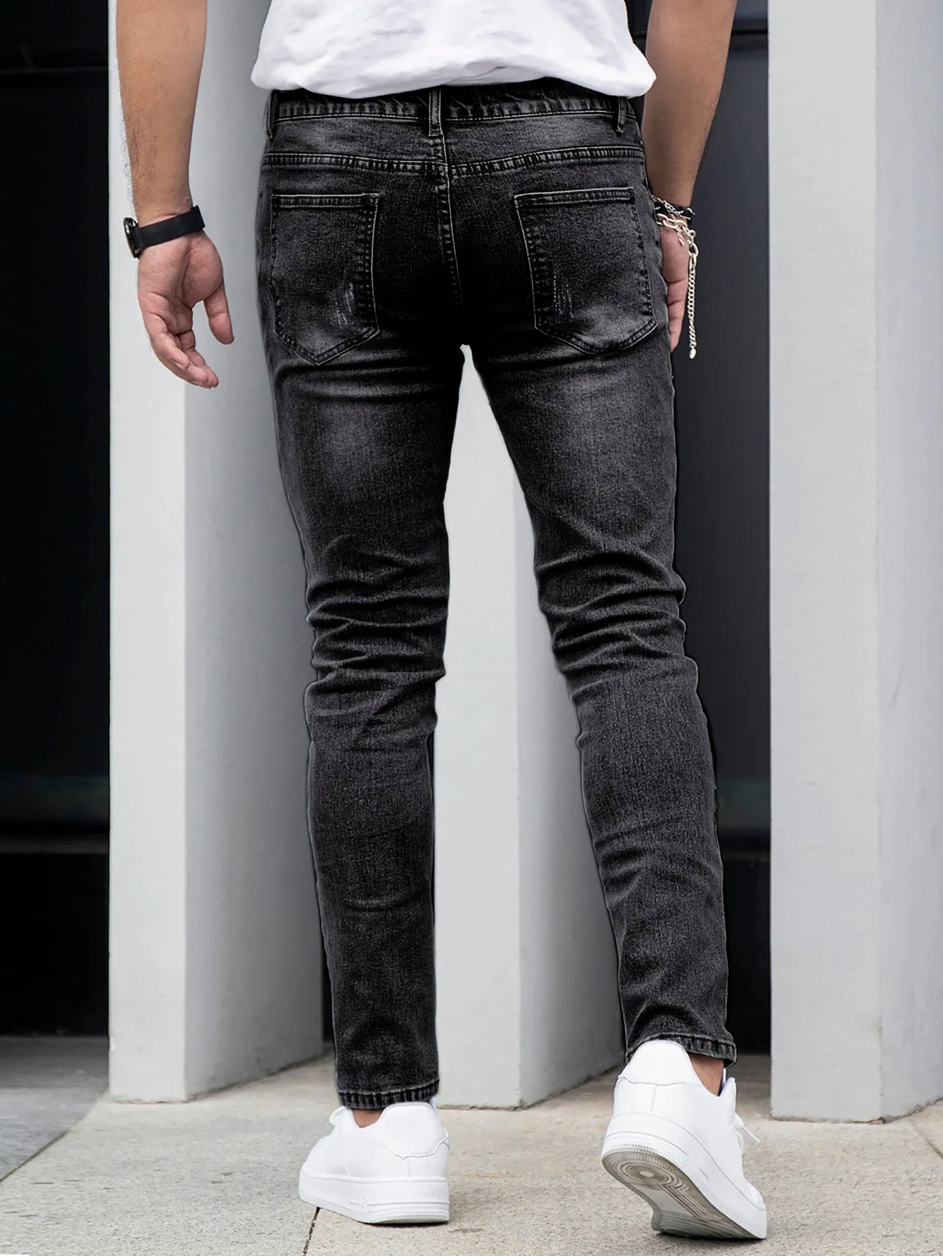Slant Pocket Cat Scratch Jeans