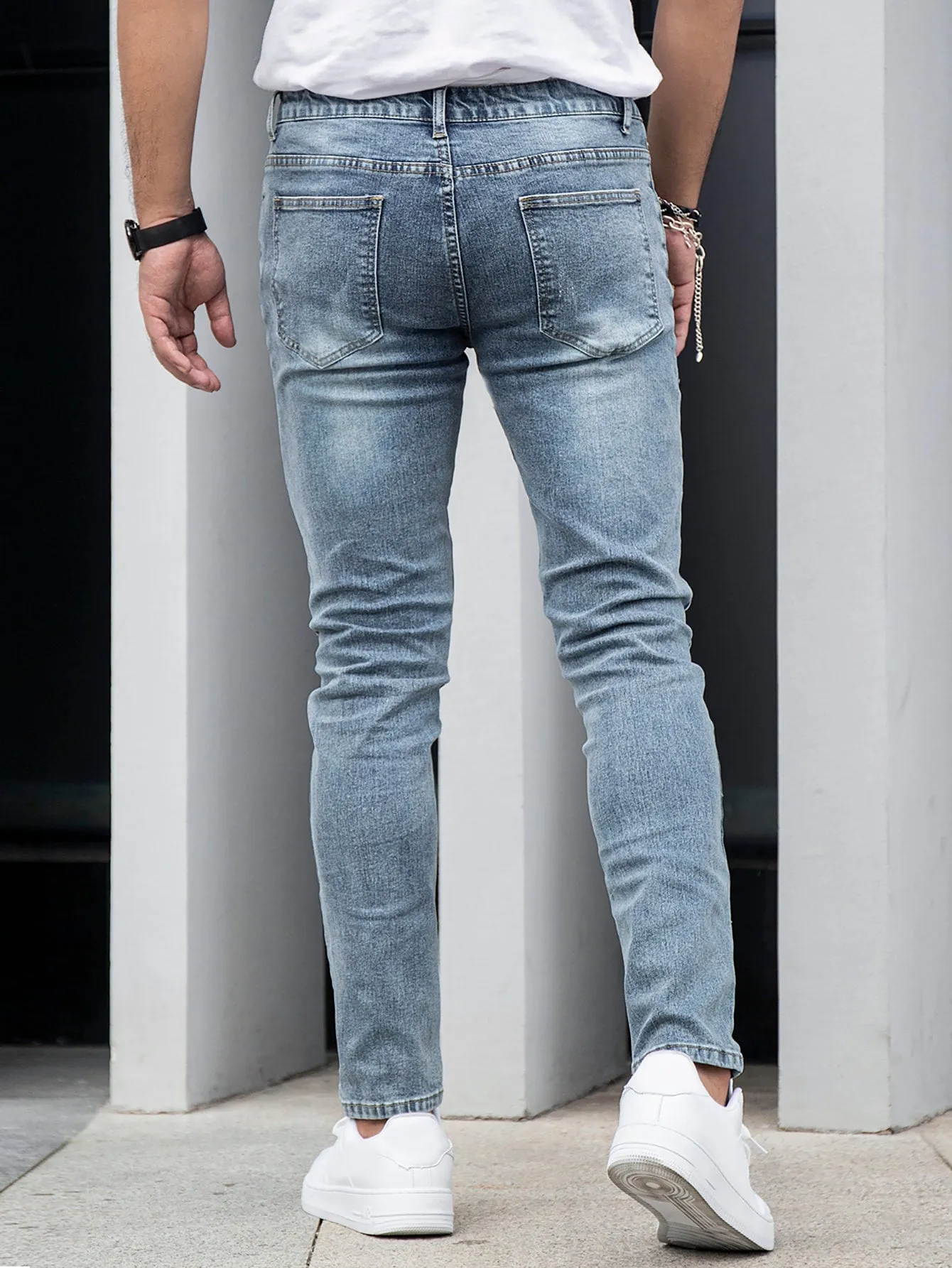 Slant Pocket Cat Scratch Jeans