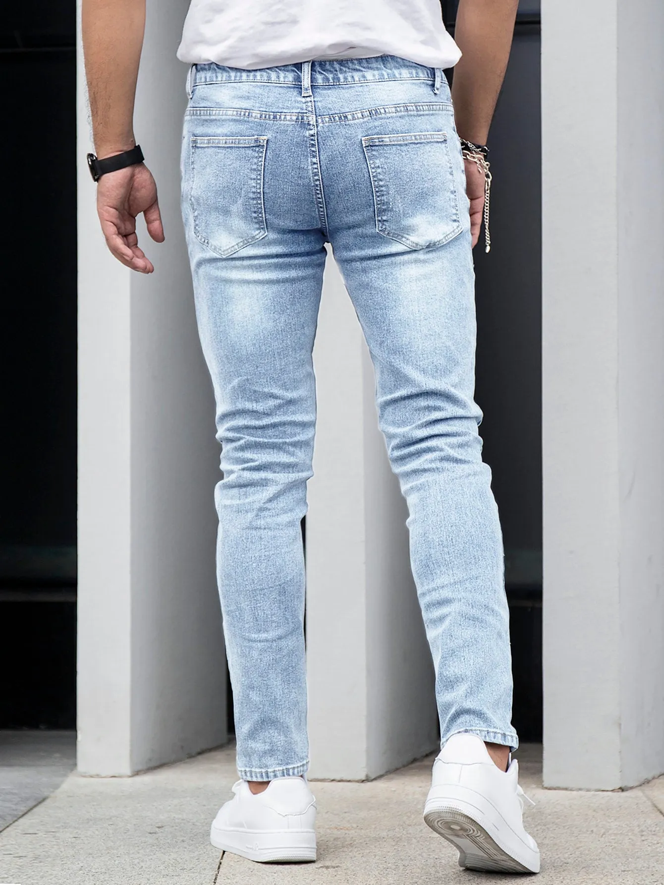 Slant Pocket Cat Scratch Jeans