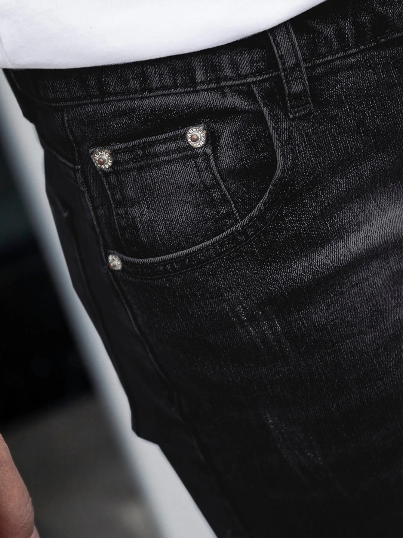 Slant Pocket Cat Scratch Jeans