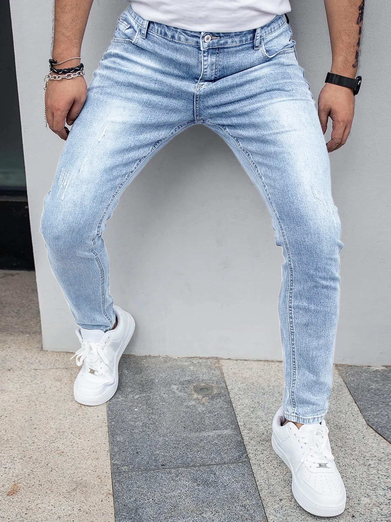 Slant Pocket Cat Scratch Jeans