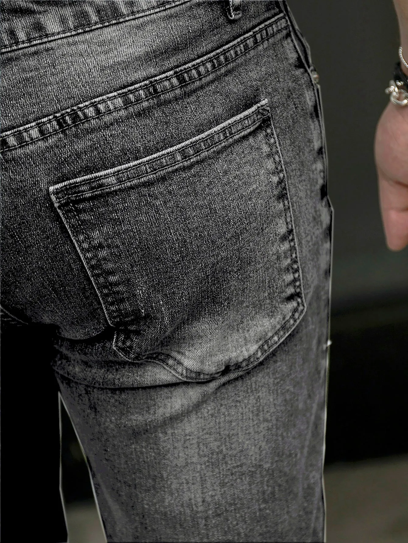 Slant Pocket Cat Scratch Jeans