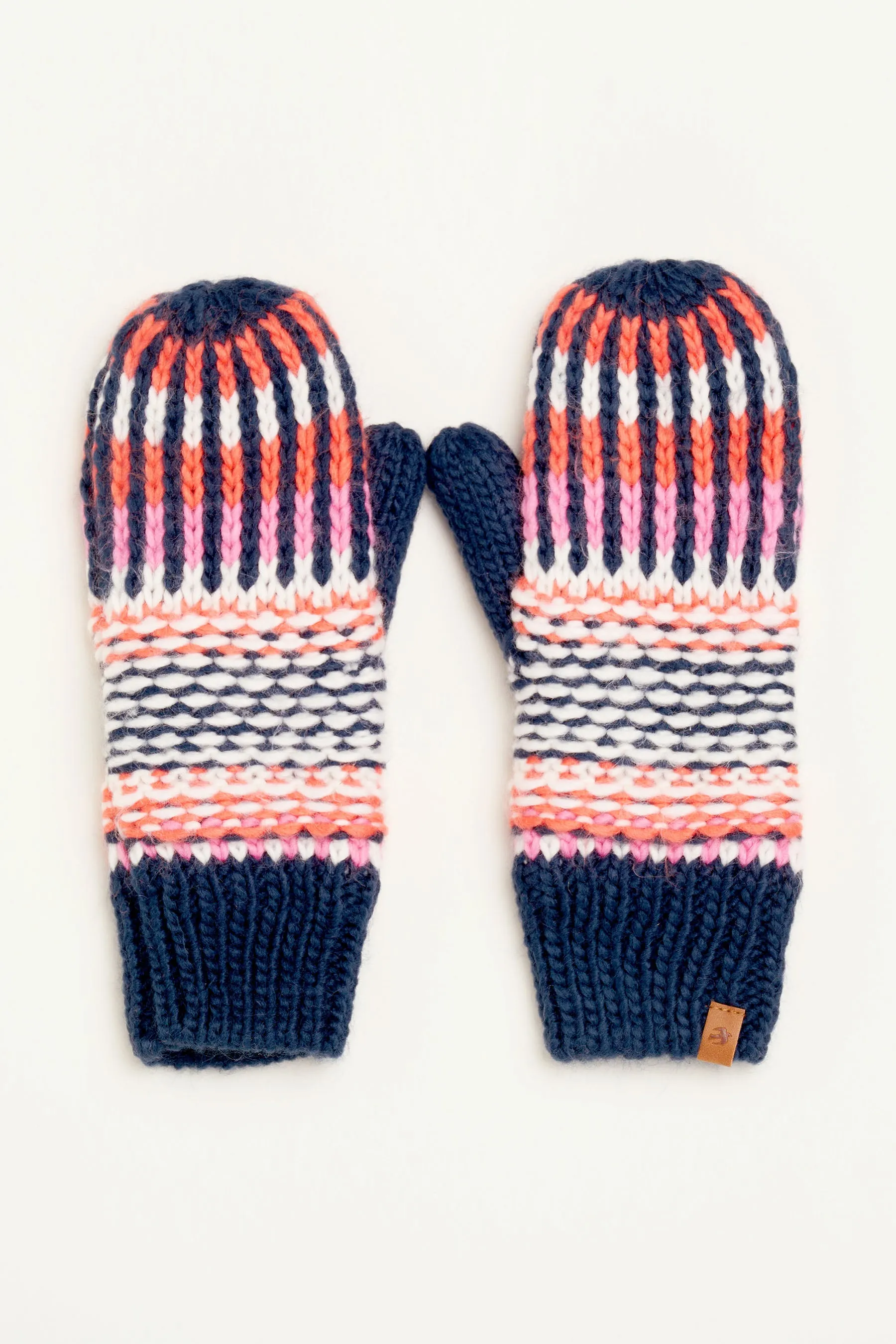 Textured Stripe Knitted Gloves