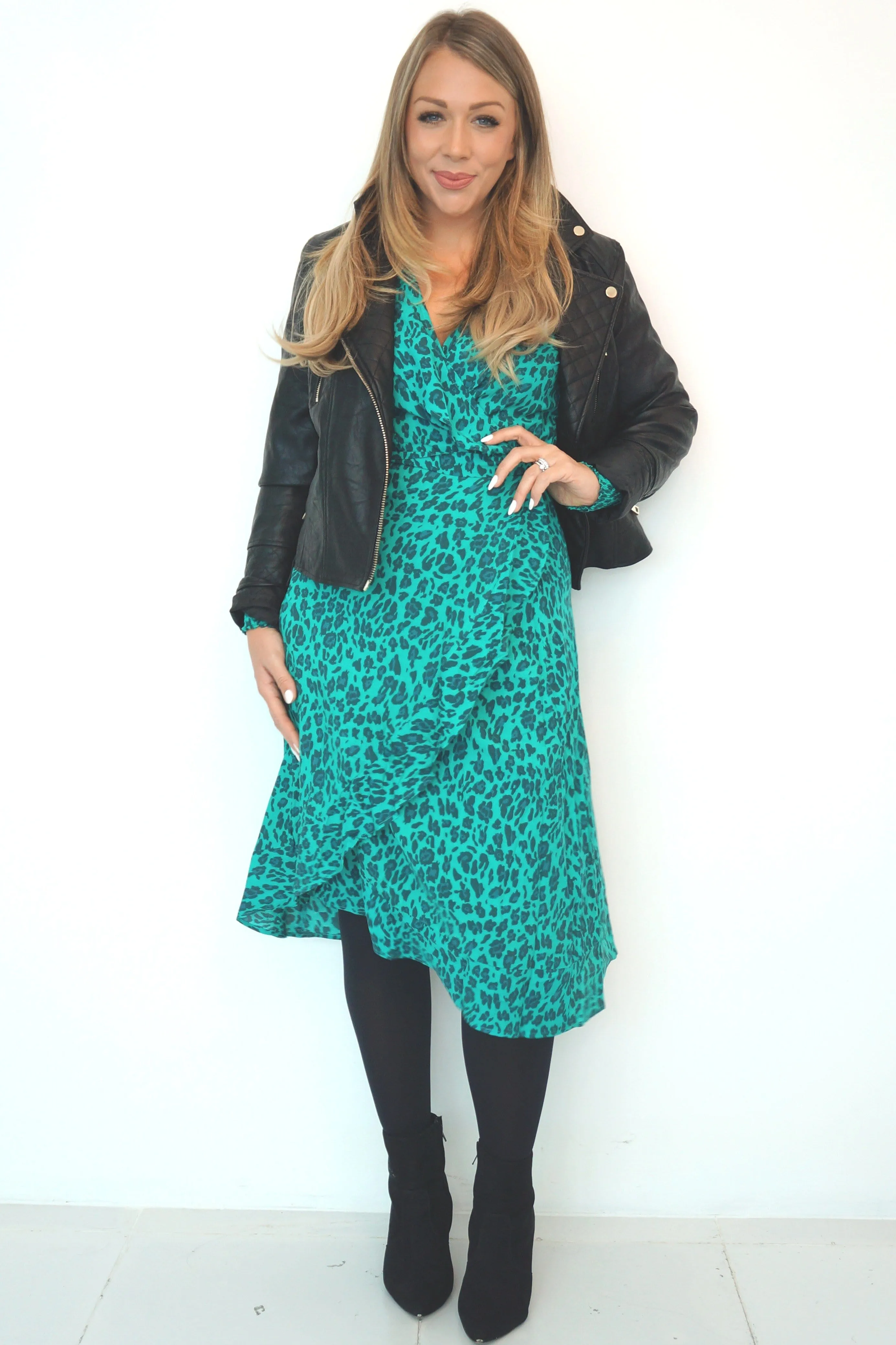 The Midi Flirty Wrap Dress - Jade Jungle