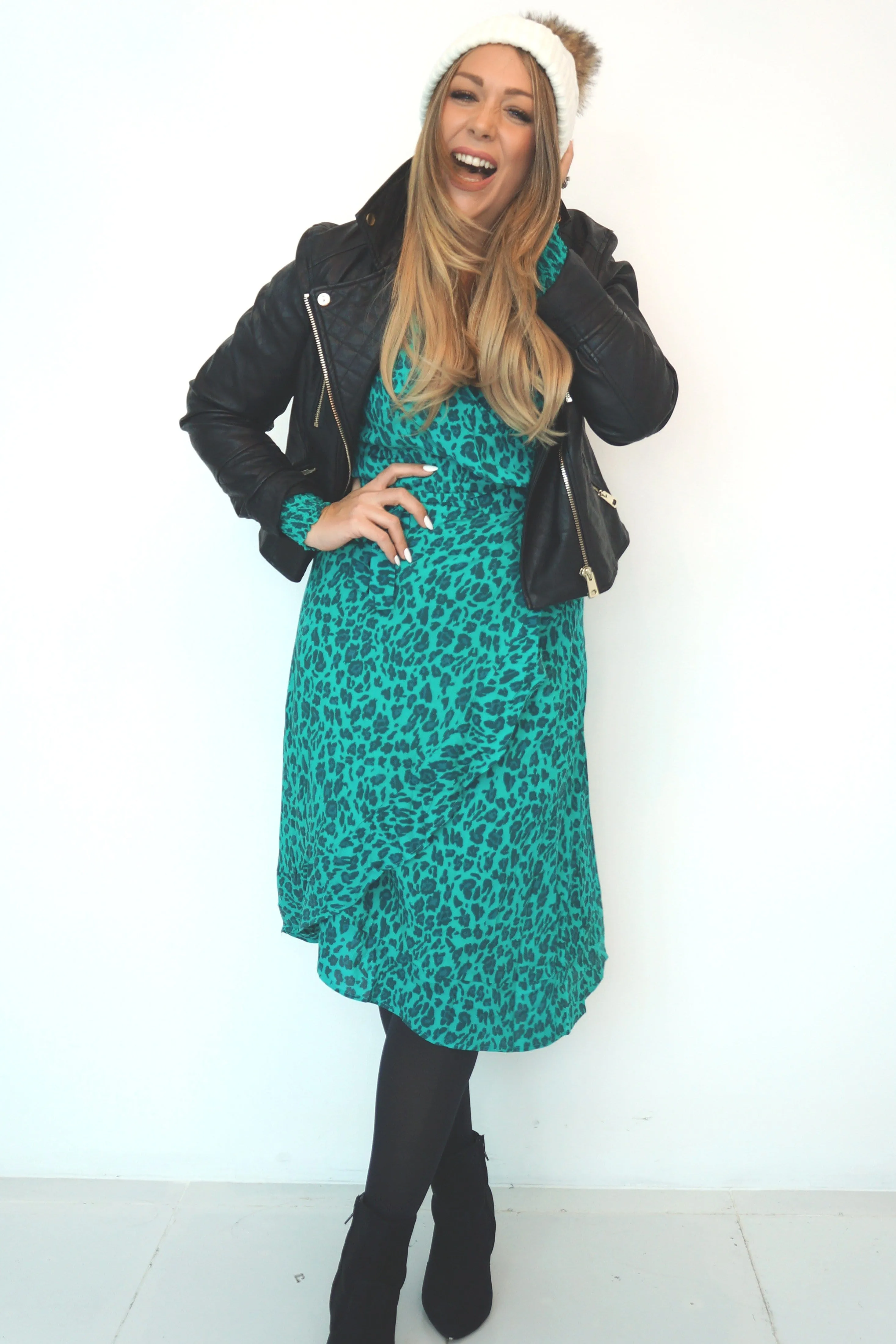 The Midi Flirty Wrap Dress - Jade Jungle