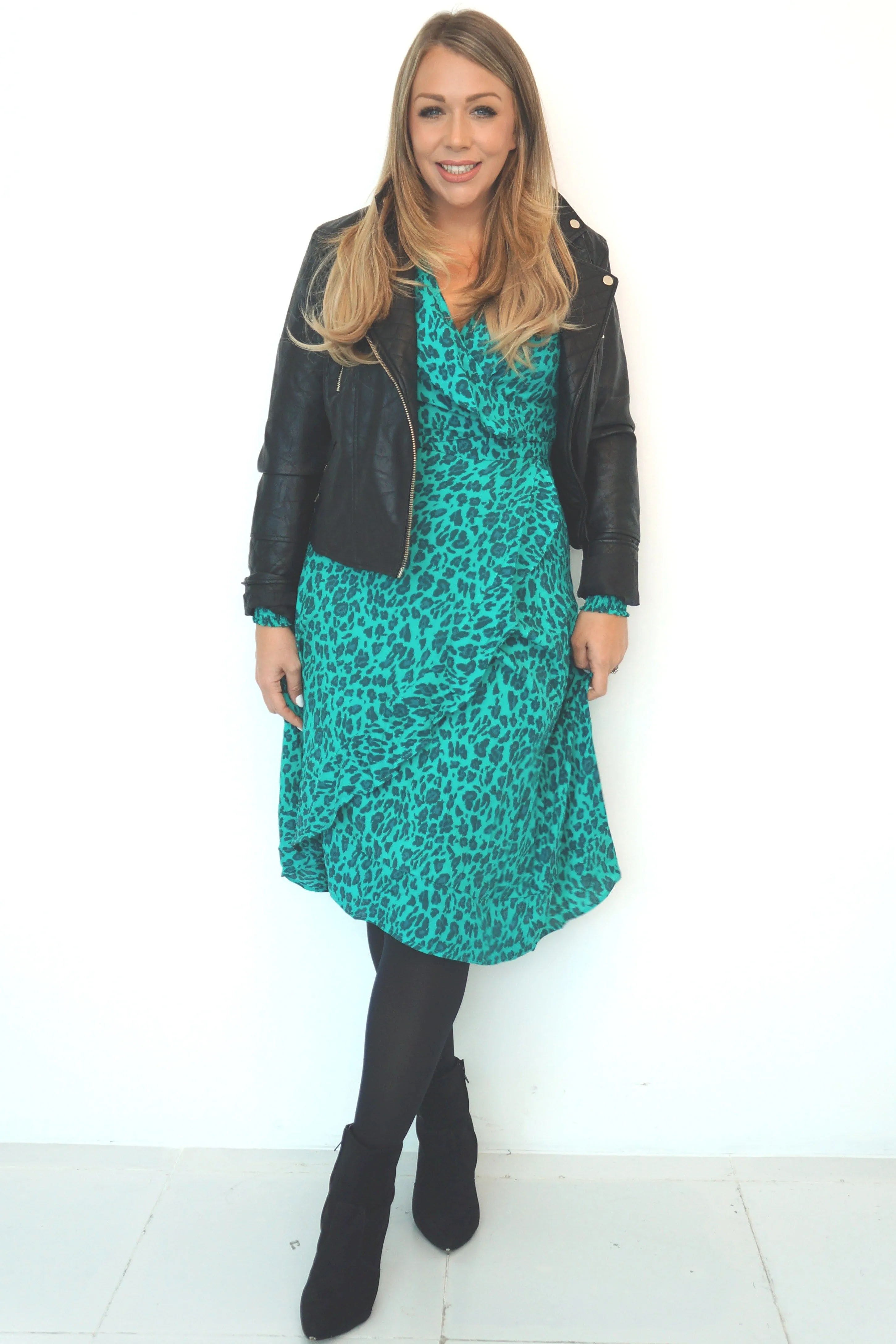 The Midi Flirty Wrap Dress - Jade Jungle