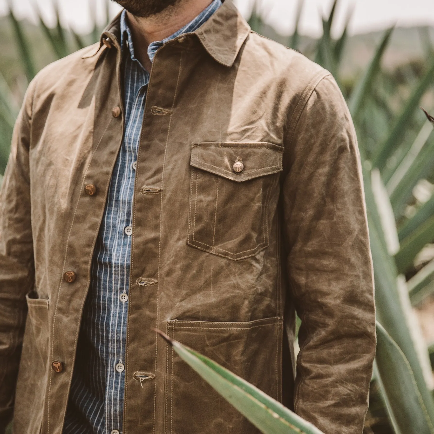 The Project Jacket in Field Tan Beeswaxed Canvas