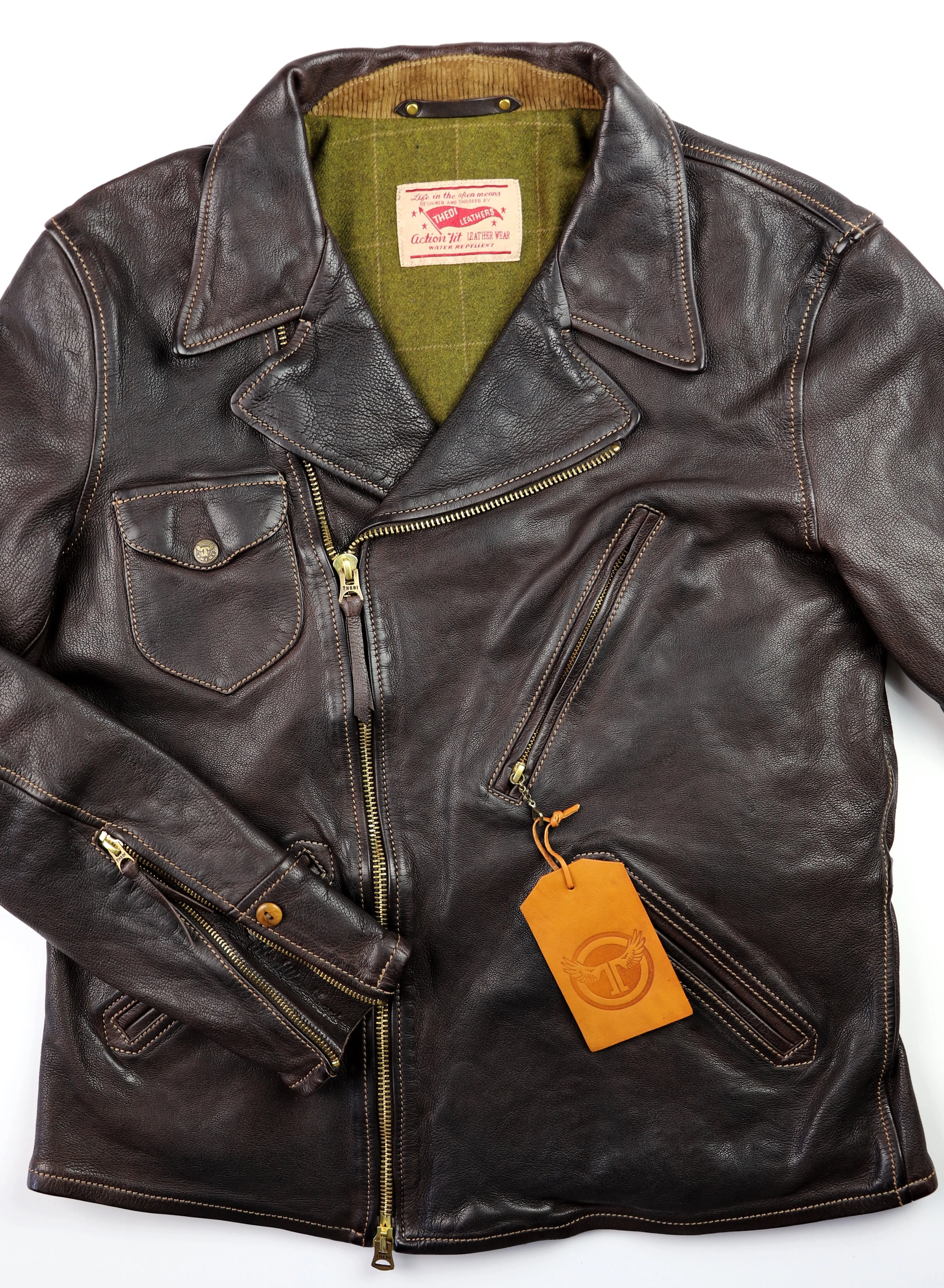 Thedi Evander Crosszip Half Belt, size XL, Brown Goatskin