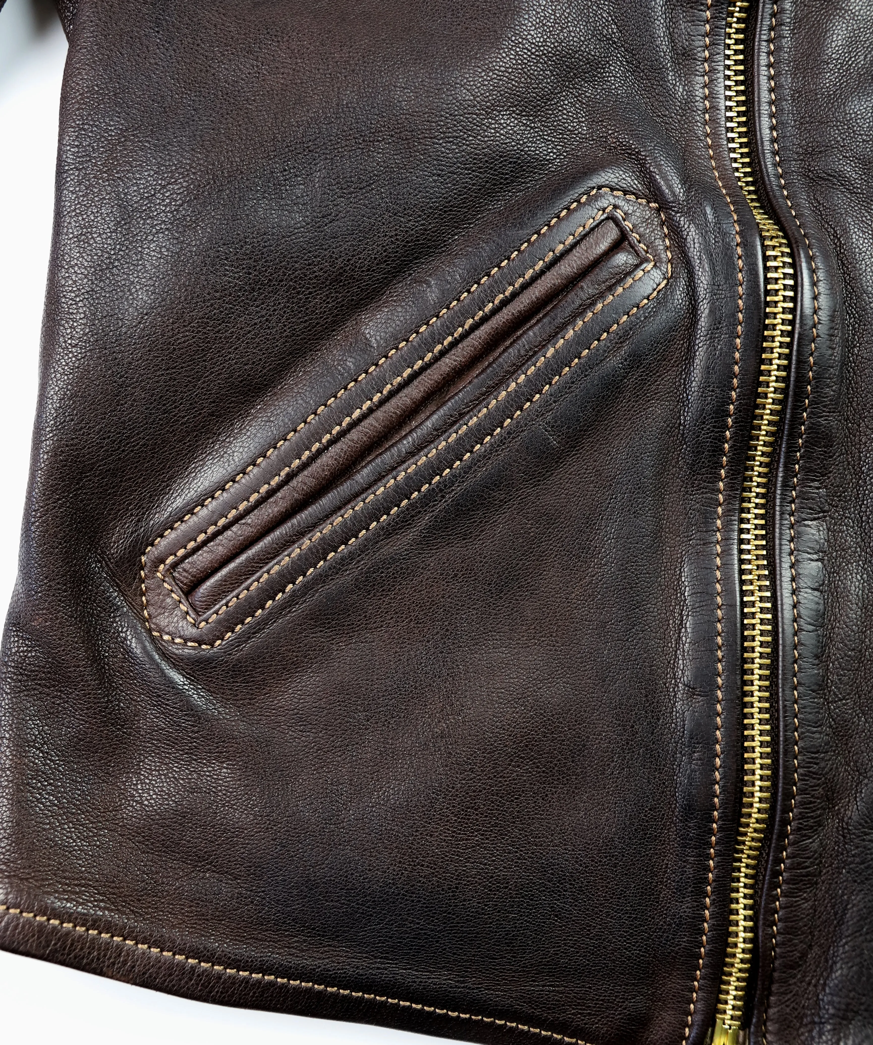 Thedi Evander Crosszip Half Belt, size XL, Brown Goatskin