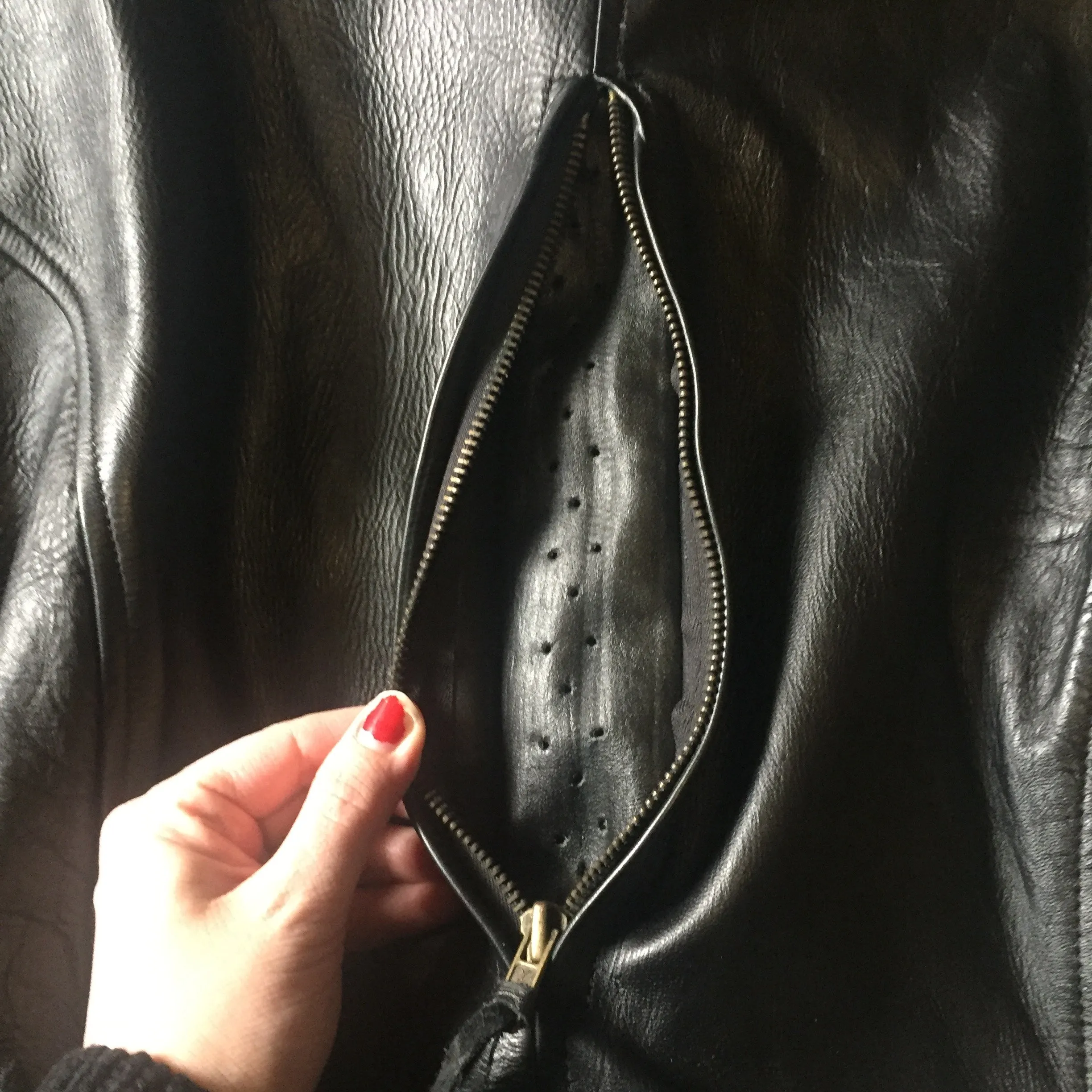 Vintage Black Leather Moto Jacket