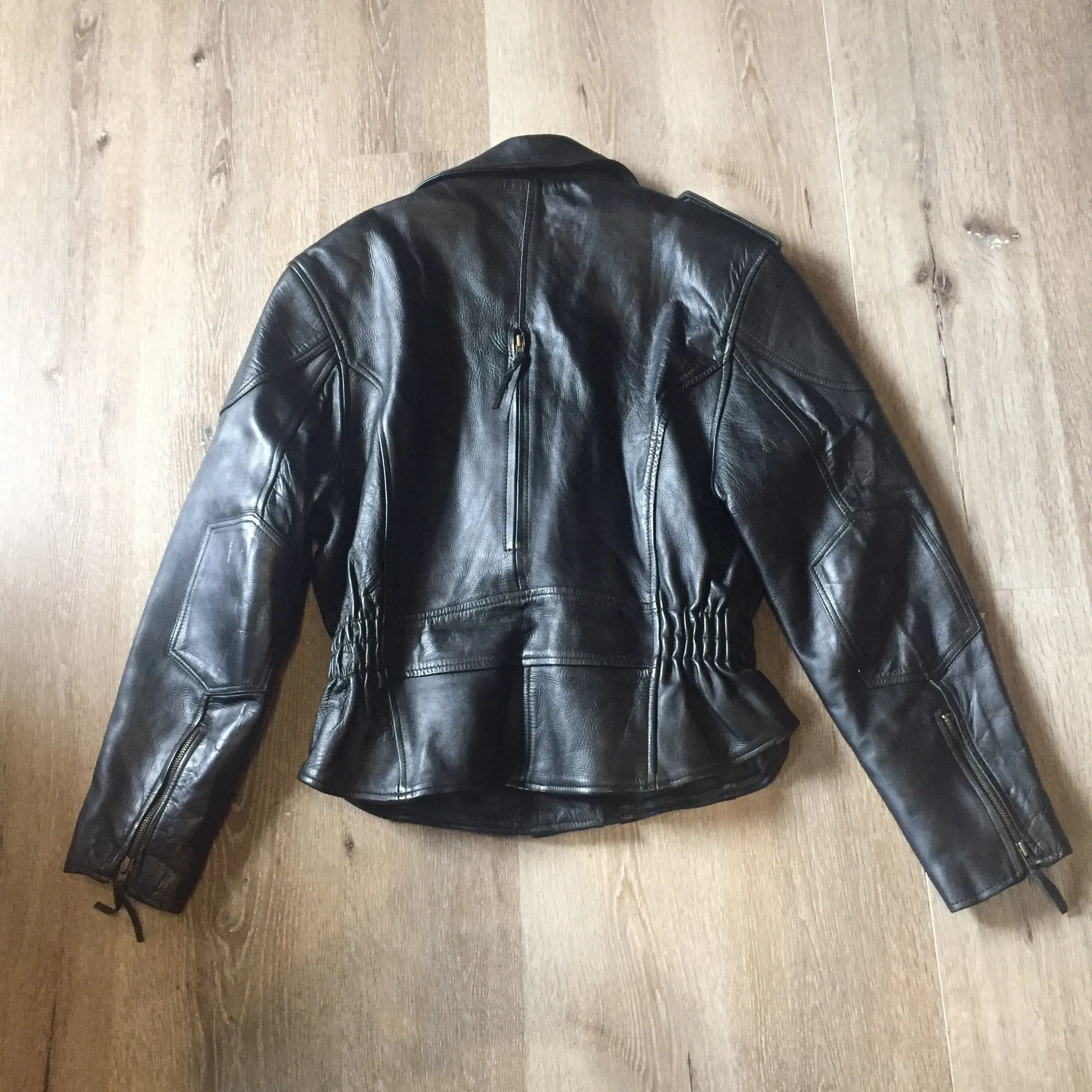 Vintage Black Leather Moto Jacket