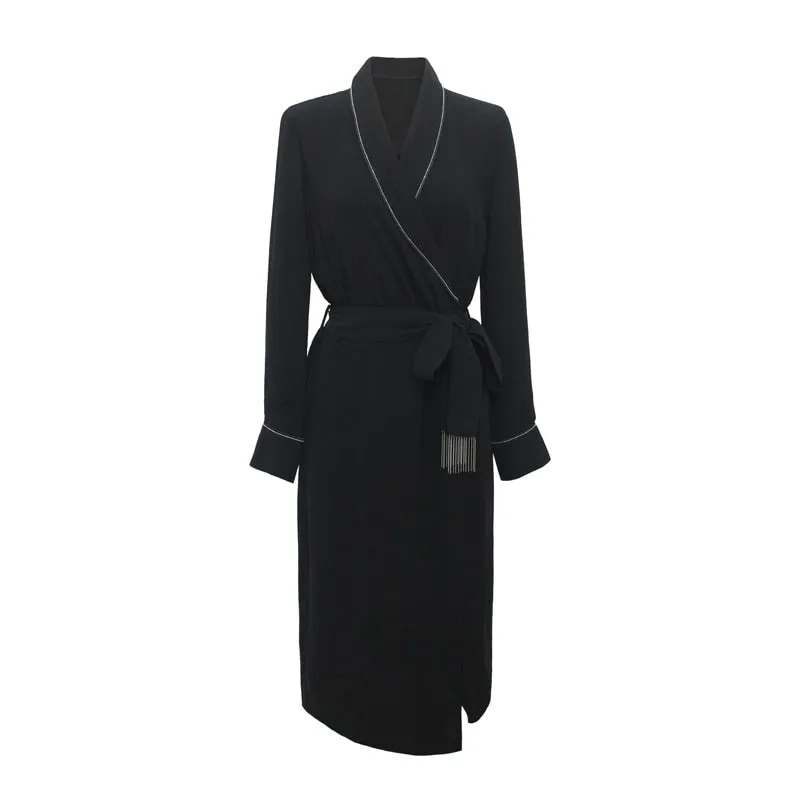 Vintage Elegant Long Wrap Dress