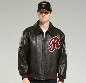 Vintage Indian Men Black Leather Motorcycle Jacket