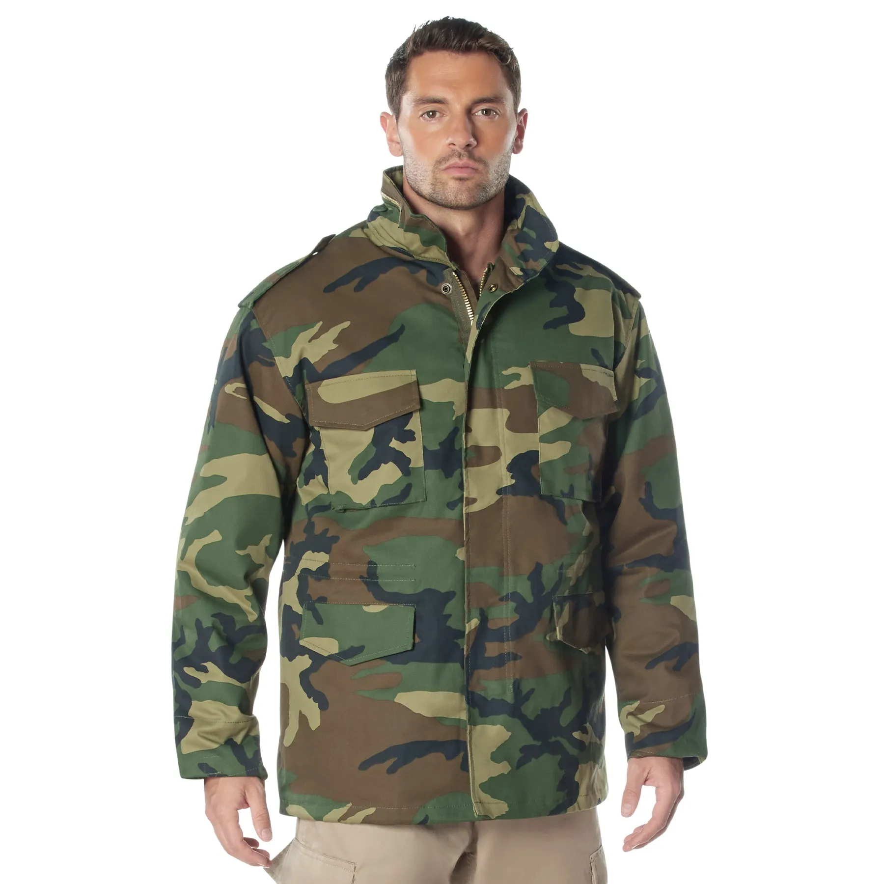 Vintage M-65 Field Jacket-WOODLAND CAMO
