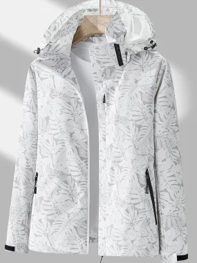 Womens Camouflage Outdoor Jacket Windproof Rainproof With Removable Hood Perfect For Outdoor Adventures | High-quality & Affordable